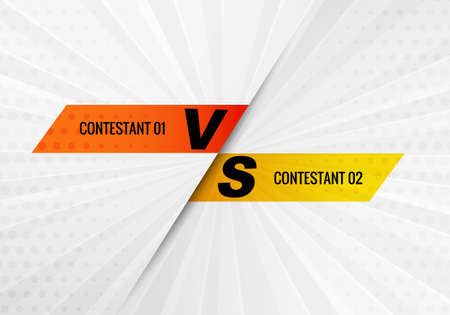 Versus vs contestant and screen background