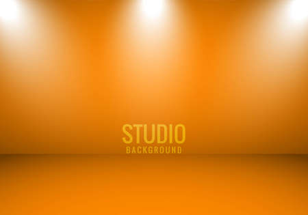 Abstract Orange background studio room with sportlightのイラスト素材