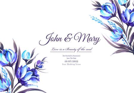 Wedding invitation card decorative flower frame templateのイラスト素材