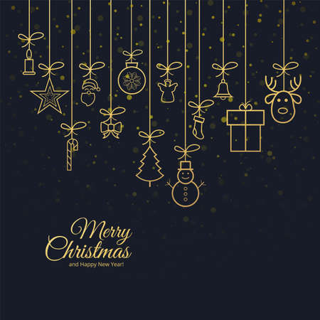 Beautiful merry christmas greeting card with celebration backgroundのイラスト素材