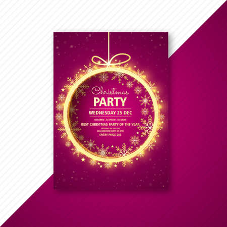 christmas party flyer design template card brochure vectorのイラスト素材