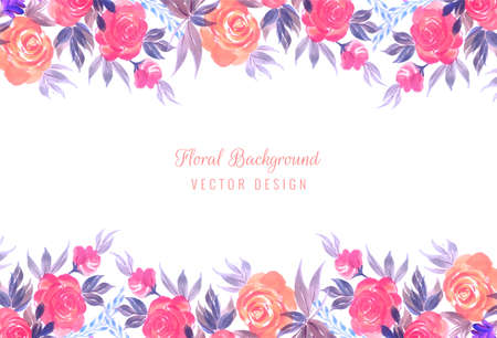 Decorative colorful wedding floral frame card designのイラスト素材