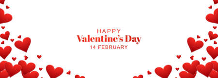 Valentine's day background with hearts banner designのイラスト素材