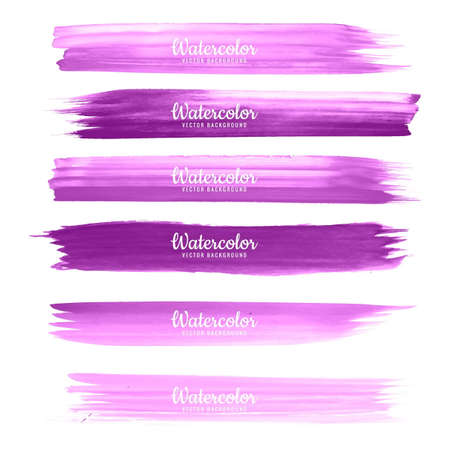 Abstract hand draw watercolor strokes set vectorのイラスト素材