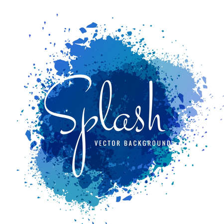 Beautiful blue watercolor splash backgroundのイラスト素材