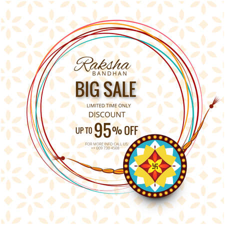 Big sale banner or poster for indian festival of raksha bandhan celebration background illustrationのイラスト素材