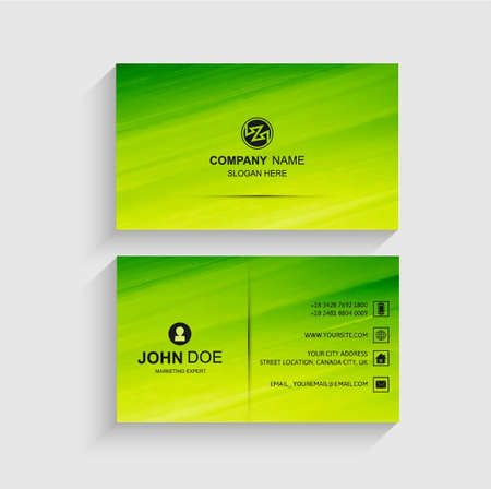 Elegant green business card template vectorのイラスト素材