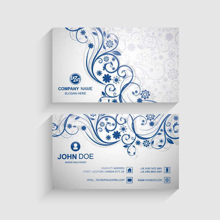 Abstract floral business card templateのイラスト素材