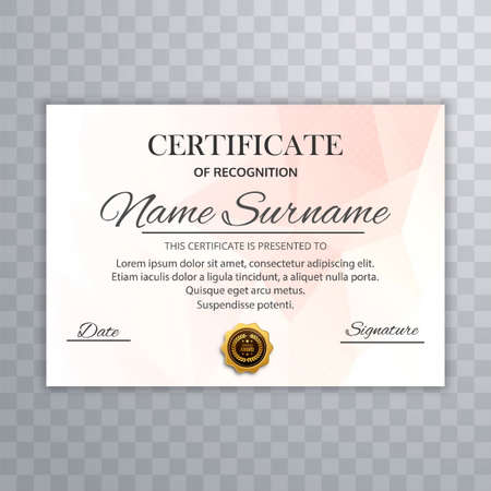 Abstract certificate template design vectorのイラスト素材