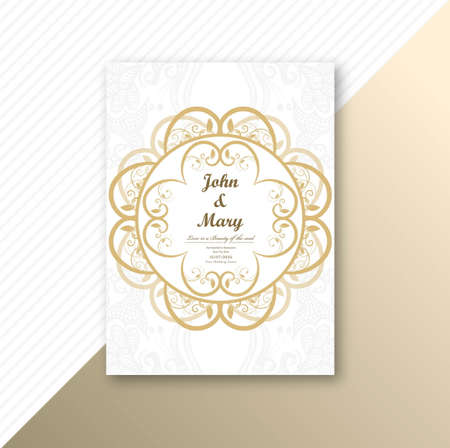 Beautiful invitation wedding card template floral designのイラスト素材