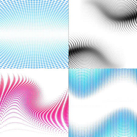Modern colorful halftone set background vector designのイラスト素材