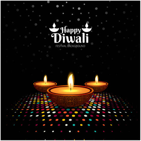 Abstract Happy Diwali festival card background vectorのイラスト素材