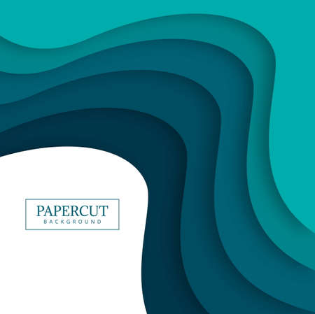 Papercut colorful wave design illustrationのイラスト素材