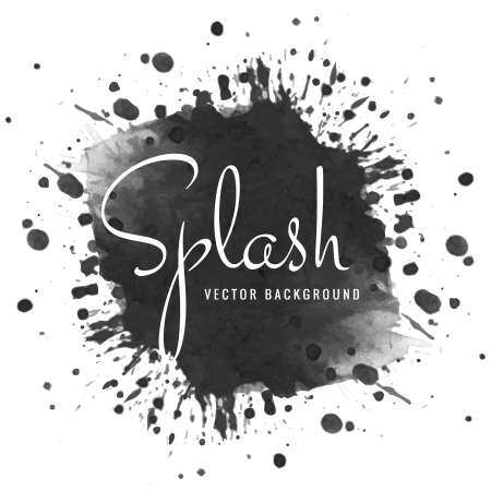 Hand drawn black soft watercolor splash designのイラスト素材