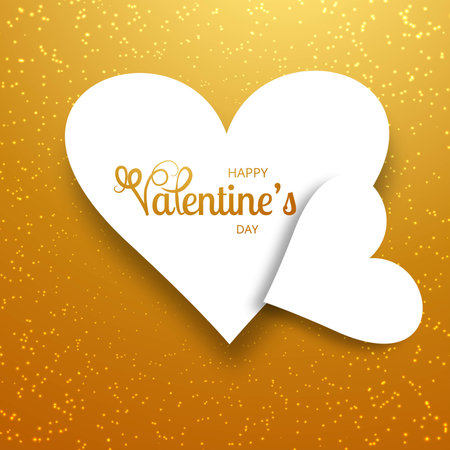 Valentines day colorful hearts card background illustrationのイラスト素材