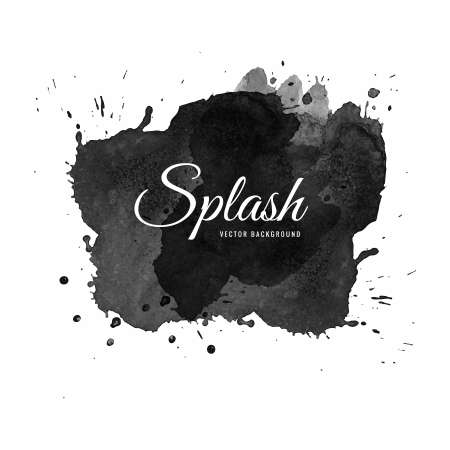 Splatter black watercolor backgroundのイラスト素材