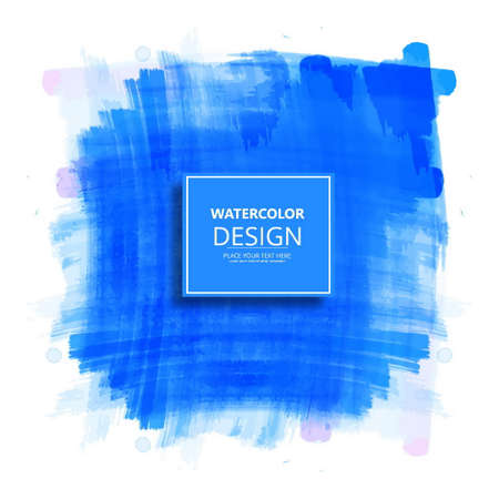 round blue watercolor designのイラスト素材