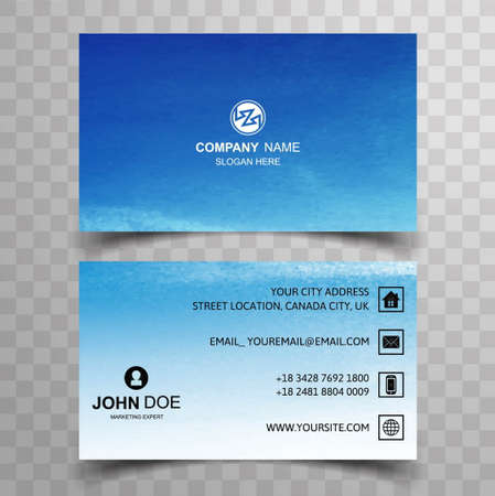 blue visiting card template elegant modern vector design illustrationのイラスト素材