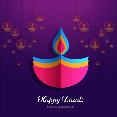 Abstract purple diwali designのイラスト素材