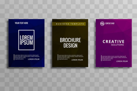 Abstract colorful polygon business brochure setのイラスト素材