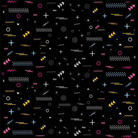 modern dark memphis backgroundのイラスト素材