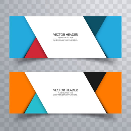 Abstract banner set design background or header templatesのイラスト素材