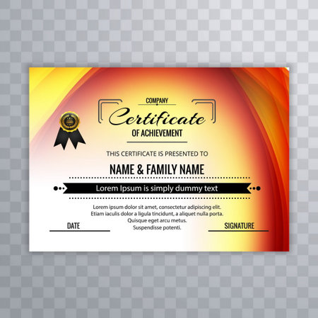 colorful certificate achievement template elegant modern vector design illustrationのイラスト素材