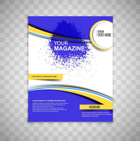 blue magazine brochure designのイラスト素材