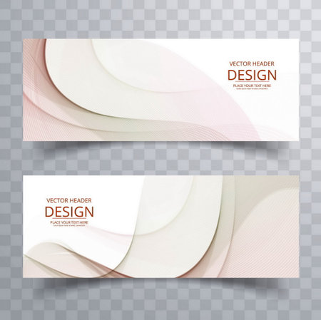 smooth wavy banner designのイラスト素材