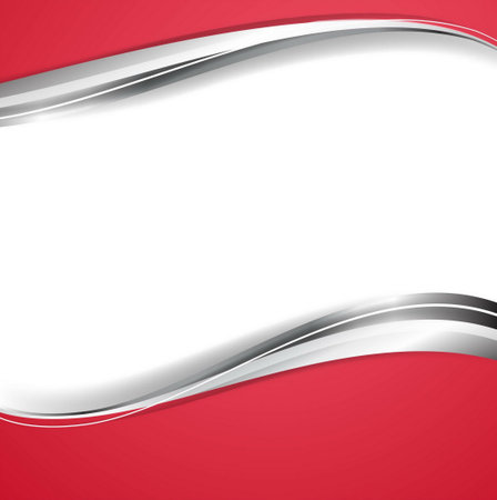 red and silver wavy backgroundのイラスト素材