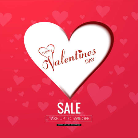 Happy valentine's day creative sale background illustrationのイラスト素材
