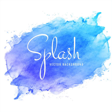 Watercolor blue blot isolated on white backgroundのイラスト素材