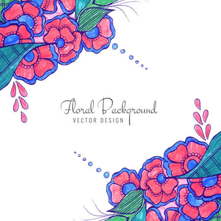 Modern decorative creative wedding colorful floral backgroundのイラスト素材