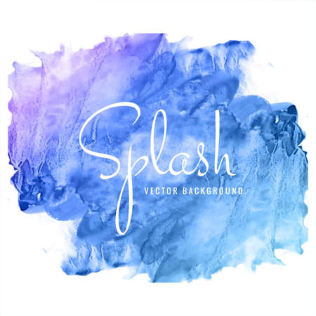 Modern hand drawn blue watercolor splash background vectorのイラスト素材