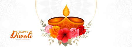 Beautiful decorative diwali festival banner designのイラスト素材