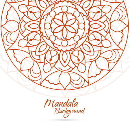 Decorative mandala traditional esoteric symbol isolated on white background colored vector illustrationのイラスト素材