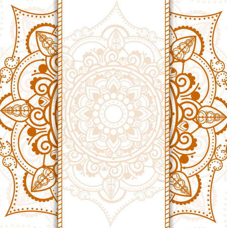 Decorative mandala traditional esoteric symbol isolated on white background colored vector illustrationのイラスト素材
