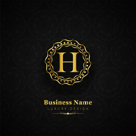 modern luxury brand letter H logo vector illustration designのイラスト素材
