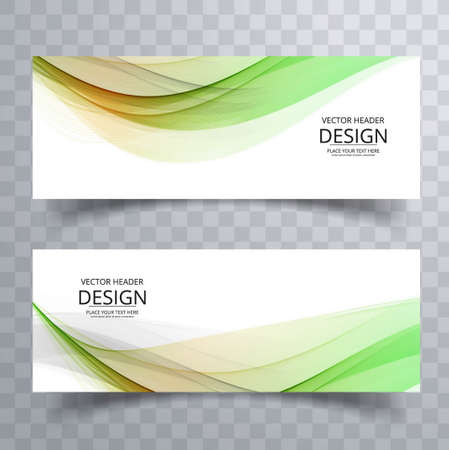 Modern design banners set with abstract elements of different shapes and colors isolated flat vector illustrationのイラスト素材