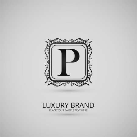 modern luxury brand letter P logo vector illustration designのイラスト素材