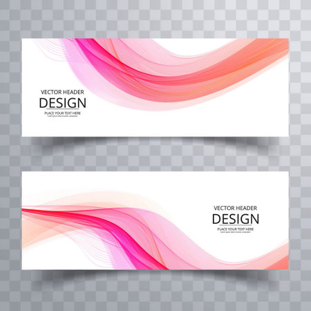Modern design banners set with abstract elements of different shapes and colors isolated flat vector illustrationのイラスト素材