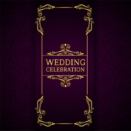 vintage wedding celebration cardのイラスト素材