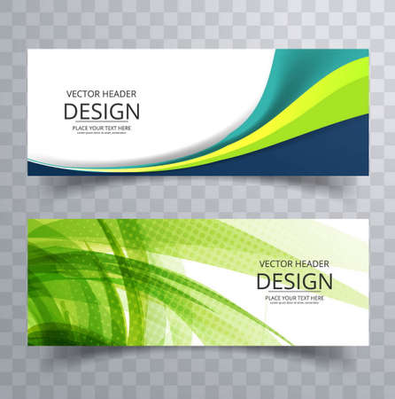 modern wavy banners elegant modern vector design illustrationのイラスト素材
