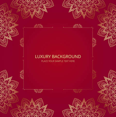red mandala frame elegant modern vector design illustrationのイラスト素材