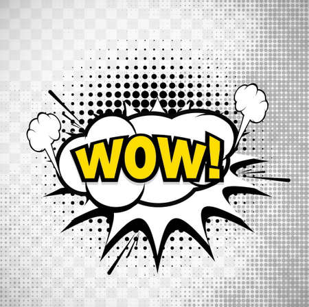 wow comic speech bubble elegant modern vector design illustrationのイラスト素材