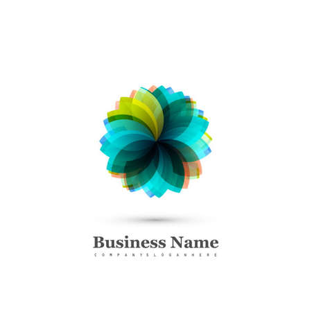 colorful floral business logoのイラスト素材