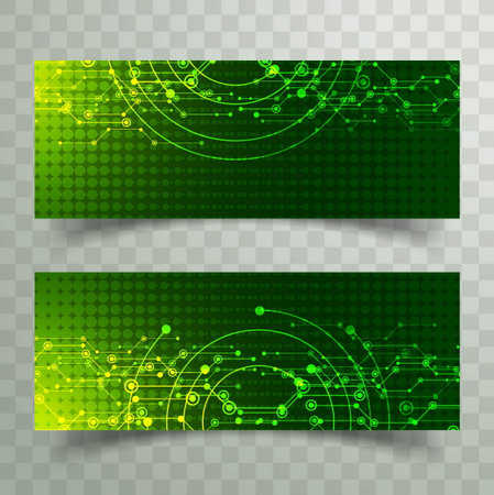 modern green technology banners elegant modern vector design illustrationのイラスト素材