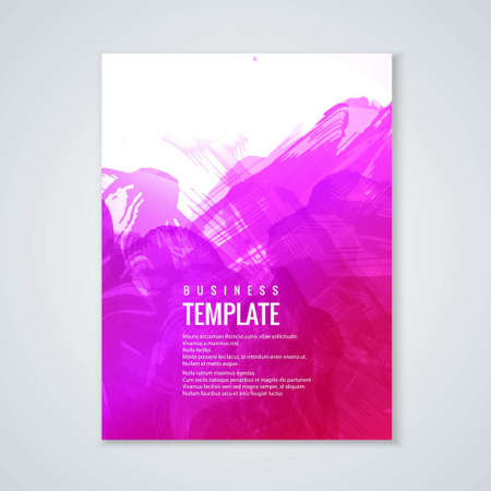 modern brochure with pink watercolors vector design illustrationのイラスト素材