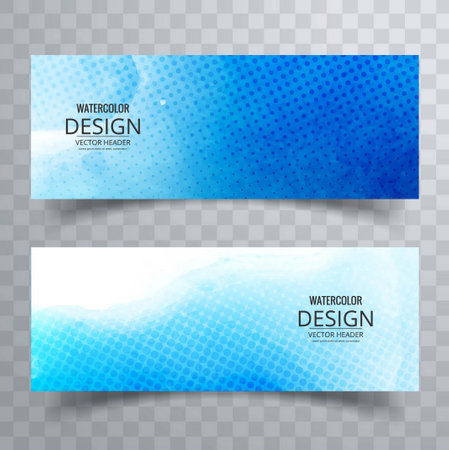 banners with blue watercolors vector design illustrationのイラスト素材