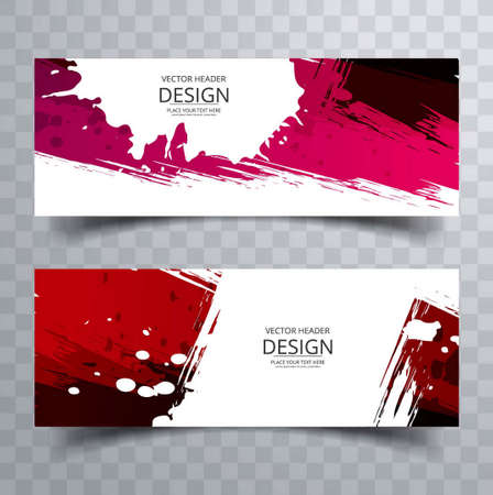 colorful grunge banners vector design illustrationのイラスト素材